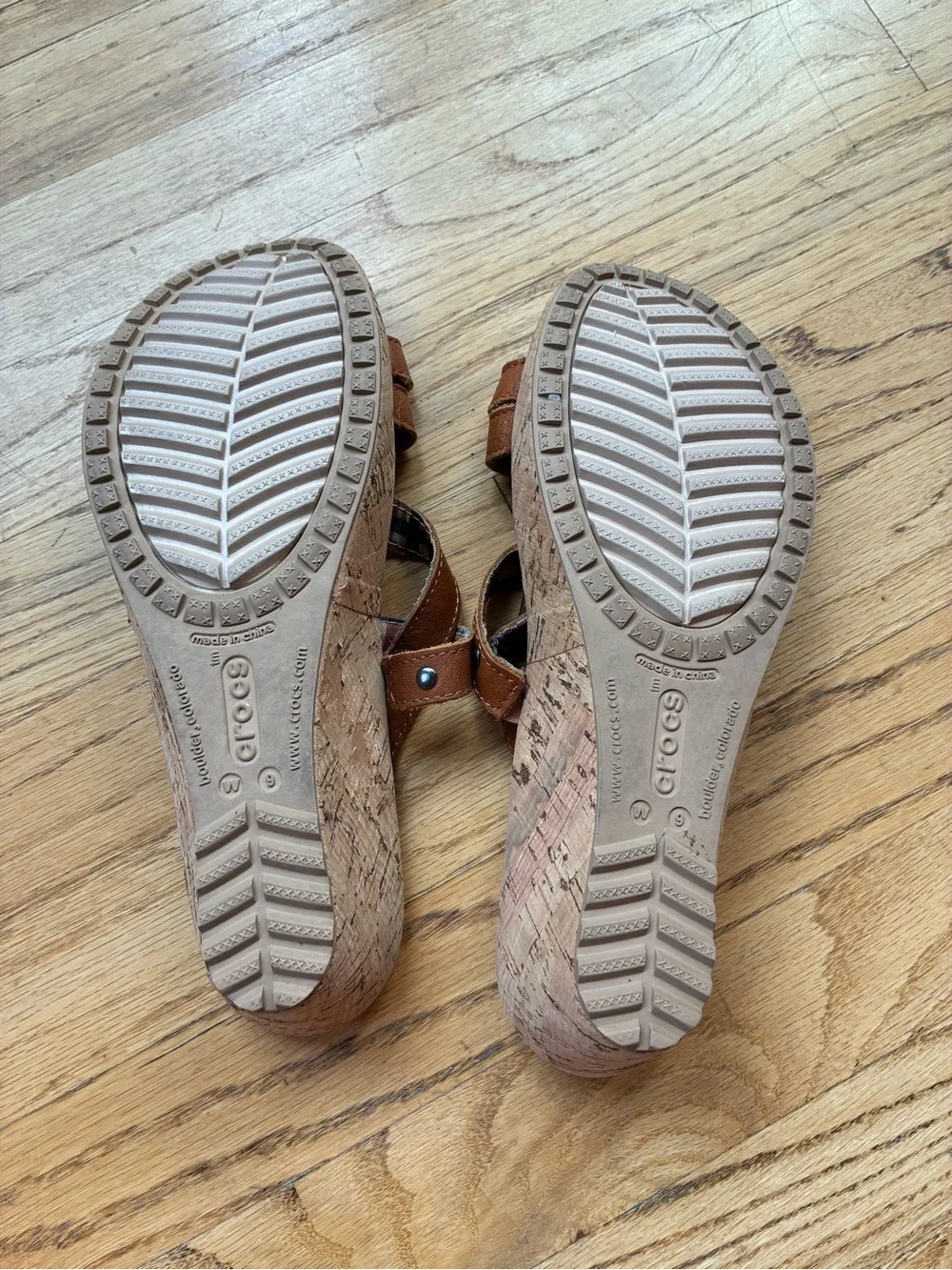CROCS Women’s A-Leigh Mini Wedge Sandal — Chestnut